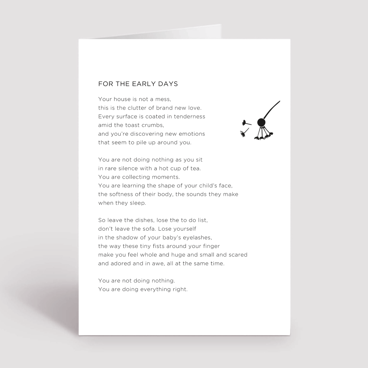 NEW BABY CARD - For the early days