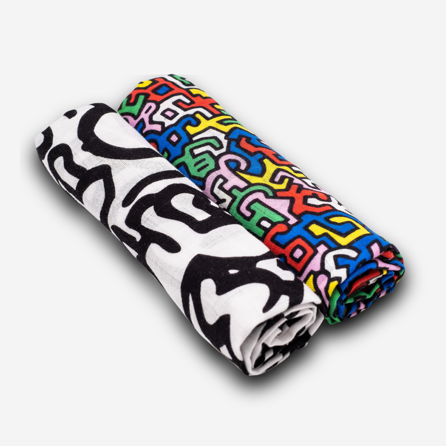 ETTA LOVES x KEITH HARING 2-PACK MUSLIN SQUARES - SAMPLE SALE (UNBOXED)