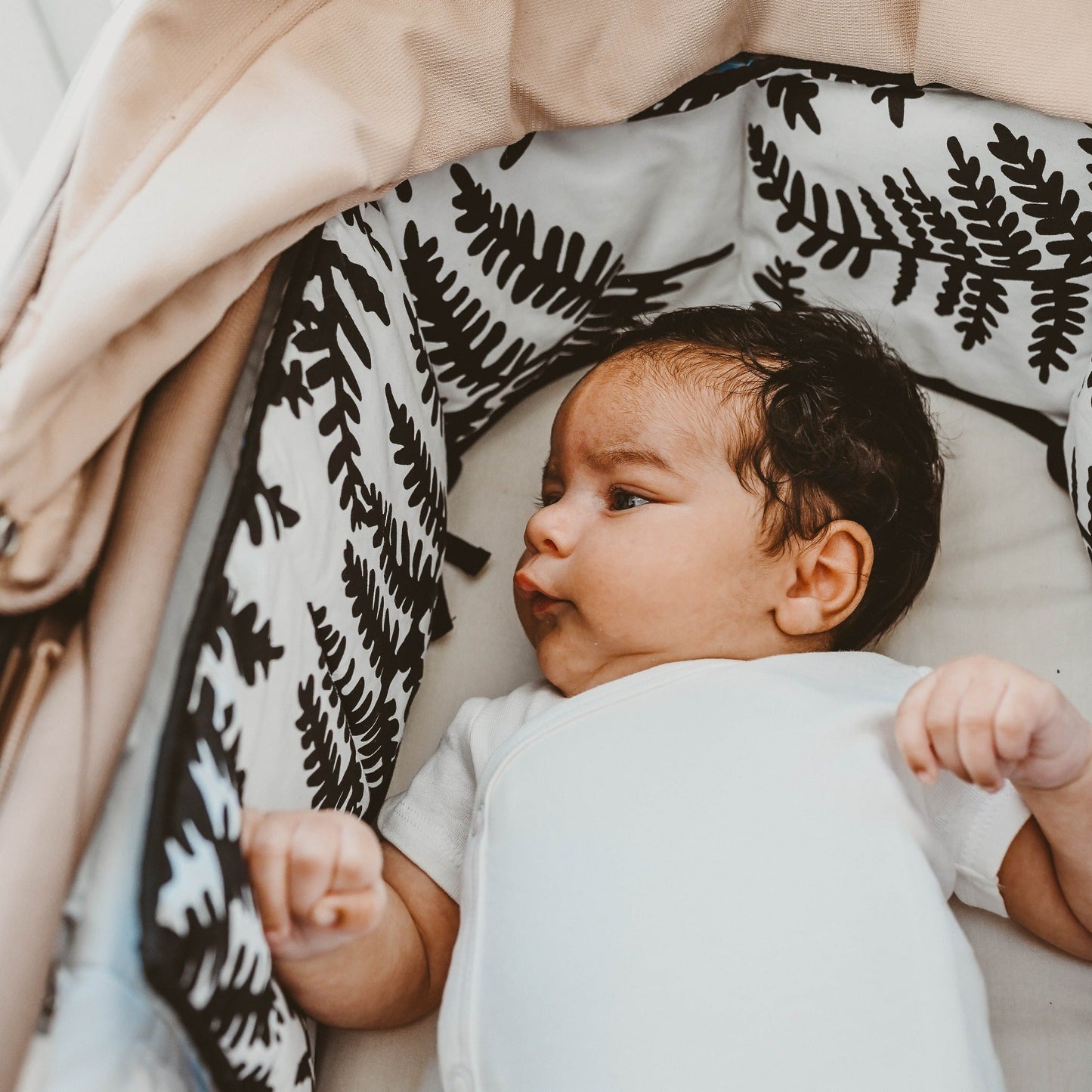 PLANT PRINT SENSORY STRIP - reversible newborn to 4 months and 5+ months - SAMPLE SALE