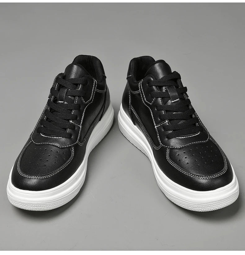 High Quality Men Sneakers Elevator Shoes for Men Fashion Casual Shoes Comfortable Leather Sports Shoes Height Increase 6/8/10cm