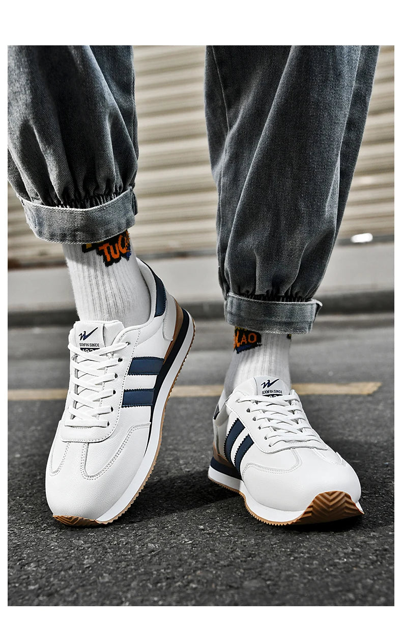 2026 Men Retro Sneakers Casual Shoes White Green Fashion Comfortable Daily Footwear