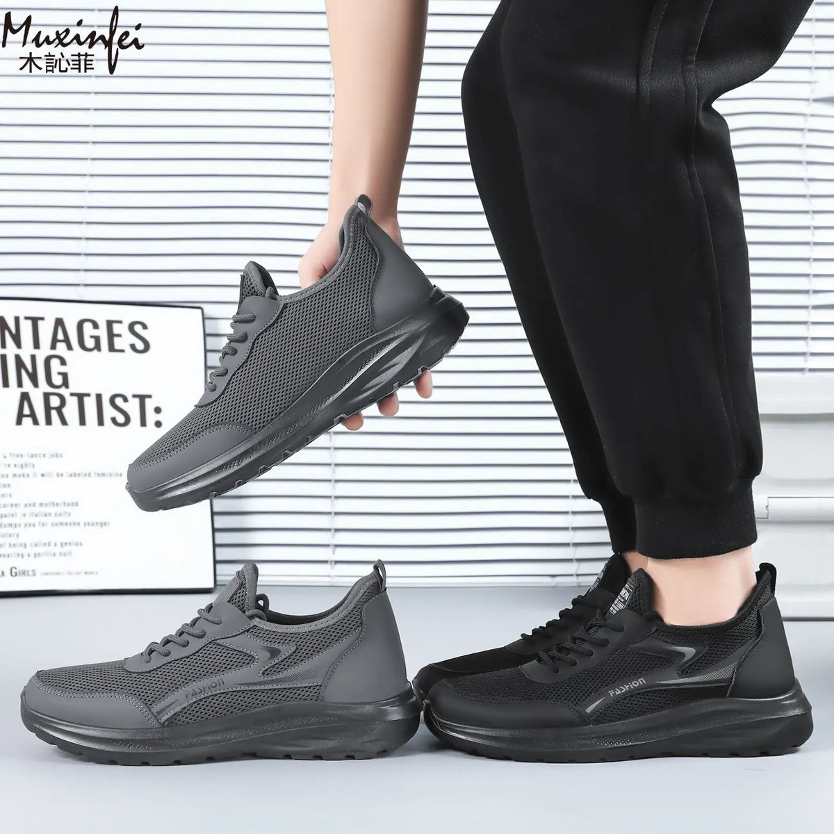 2026 New Men Casual Shoes Breathable Mesh Sneakers Lightweight Outdoor Sport Running Shoes Comfortable Walking Footwear