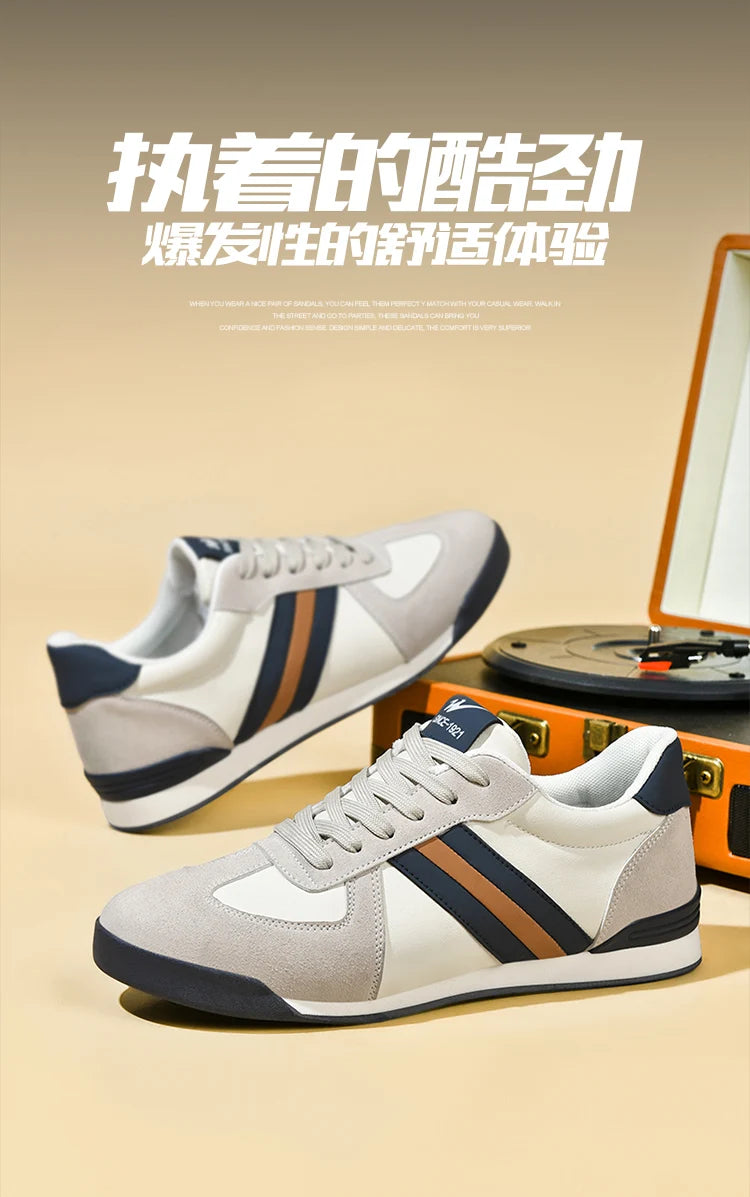 2026 Men Retro Sneakers Flat Sole Versatile Casual Shoes Comfortable Daily Footwear Stylish Vintage Men's Footwear