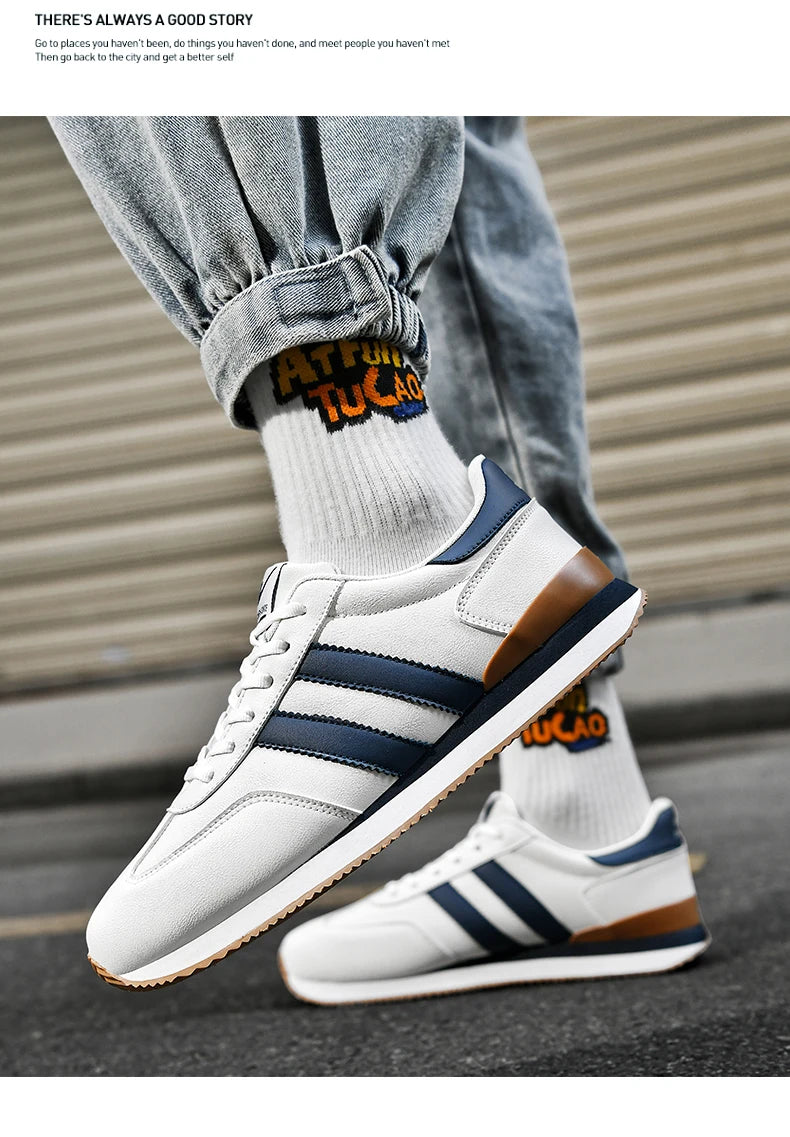 2026 Men Retro Sneakers Casual Shoes White Green Fashion Comfortable Daily Footwear