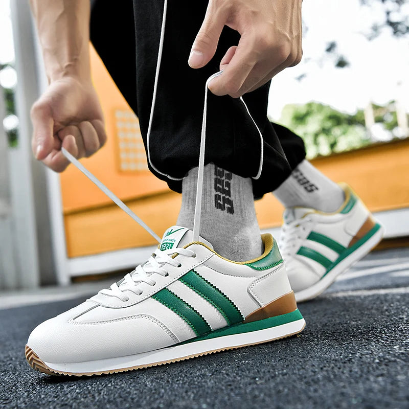 2026 Men Retro Sneakers Casual Shoes White Green Fashion Comfortable Daily Footwear