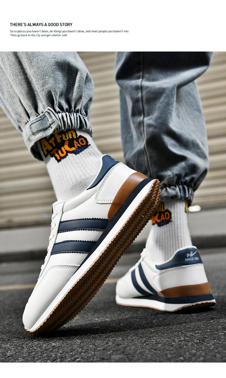 2026 Men Retro Sneakers Casual Shoes White Green Fashion Comfortable Daily Footwear
