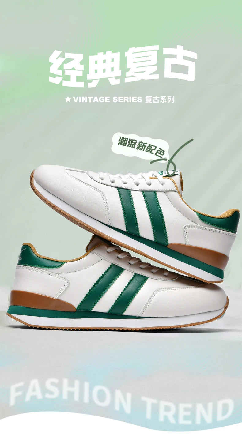 2026 Men Retro Sneakers Casual Shoes White Green Fashion Comfortable Daily Footwear