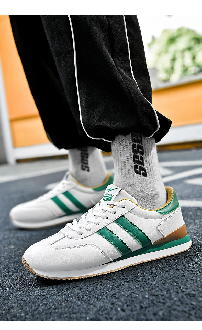 2026 Men Retro Sneakers Casual Shoes White Green Fashion Comfortable Daily Footwear