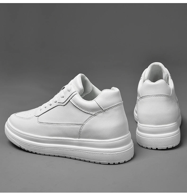 High Quality Men Sneakers Elevator Shoes for Men Fashion Casual Shoes Comfortable Leather Sports Shoes Height Increase 6/8/10cm