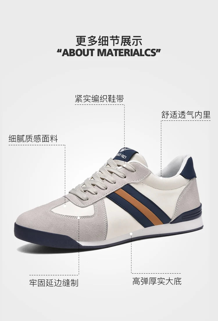 2026 Men Retro Sneakers Flat Sole Versatile Casual Shoes Comfortable Daily Footwear Stylish Vintage Men's Footwear