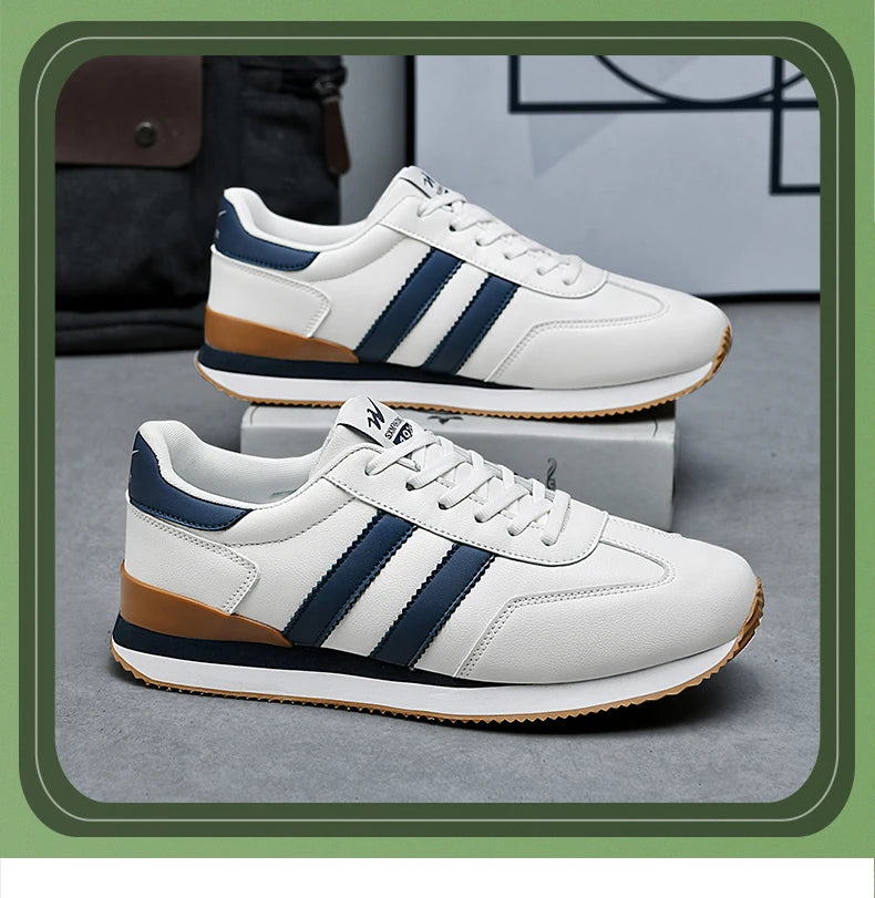 2026 Men Retro Sneakers Casual Shoes White Green Fashion Comfortable Daily Footwear