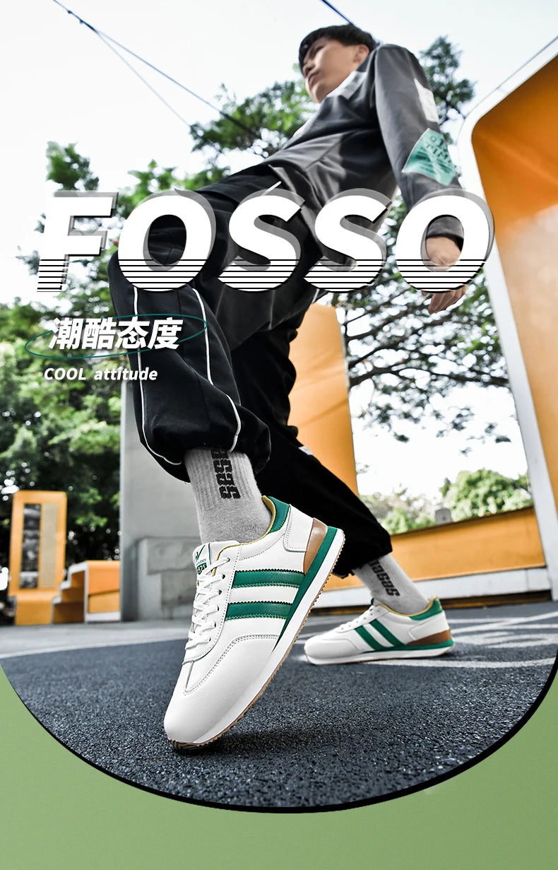 2026 Men Retro Sneakers Casual Shoes White Green Fashion Comfortable Daily Footwear