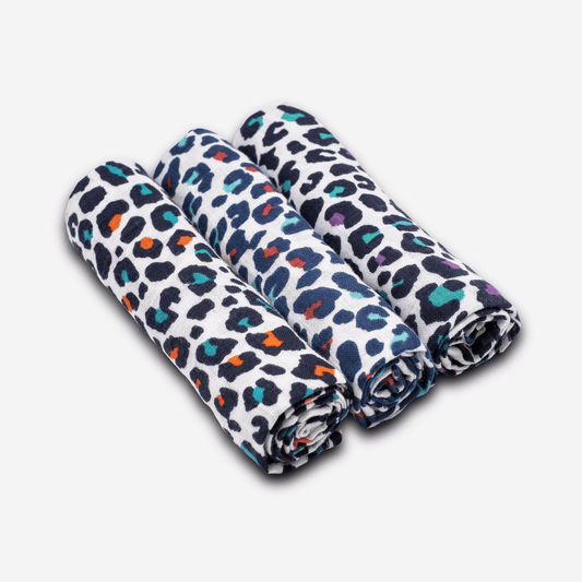 LEOPARD PRINT MUSLIN 3-PACK - 5 to 12 months