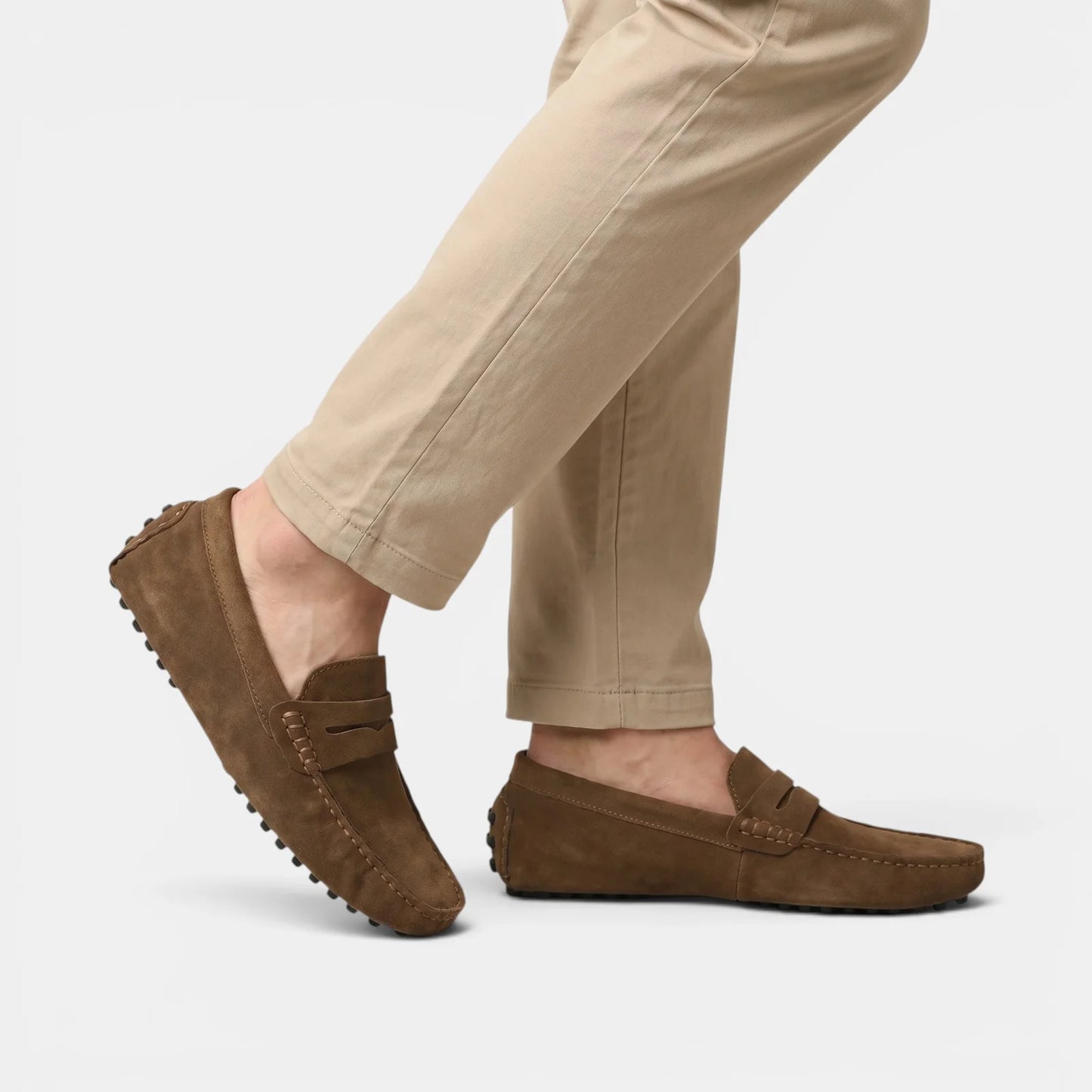 Men's Suede Driver Loafers with Slip-On Design