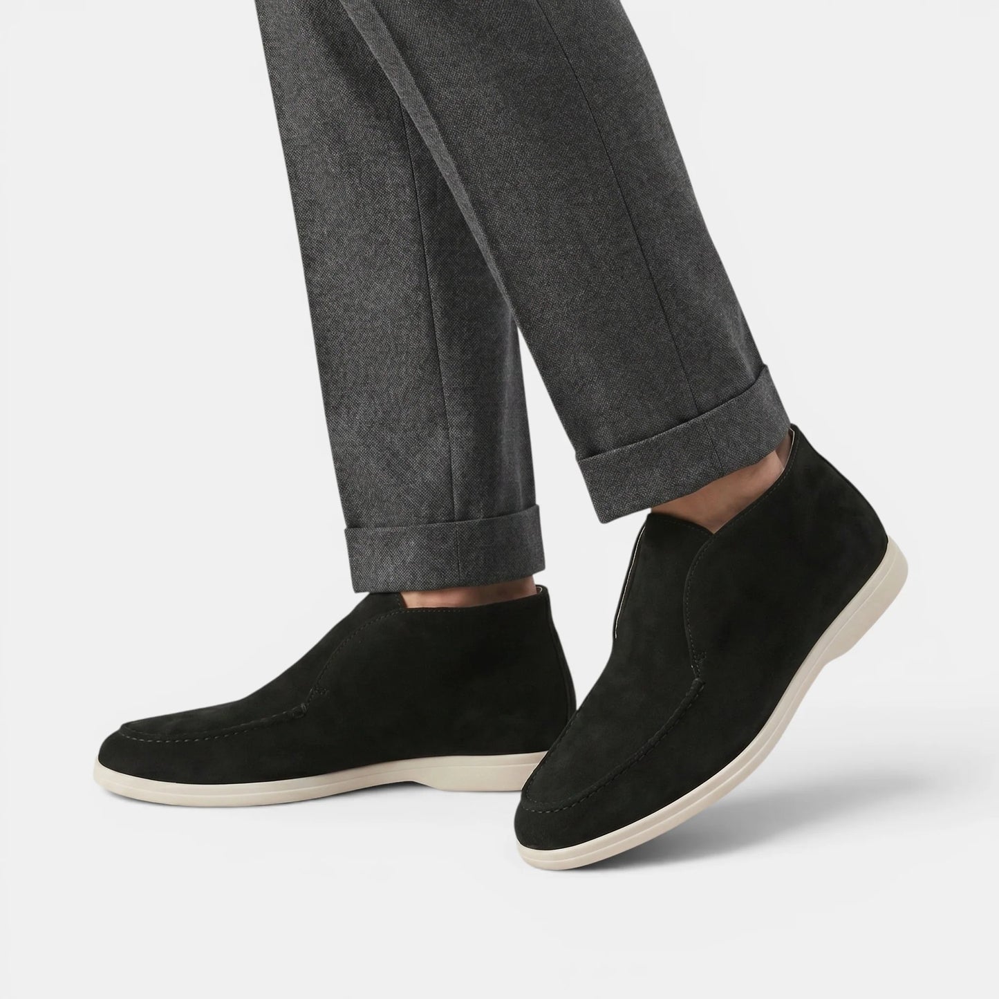 Men’s Slip-On Suede Shoes with Round Toe
