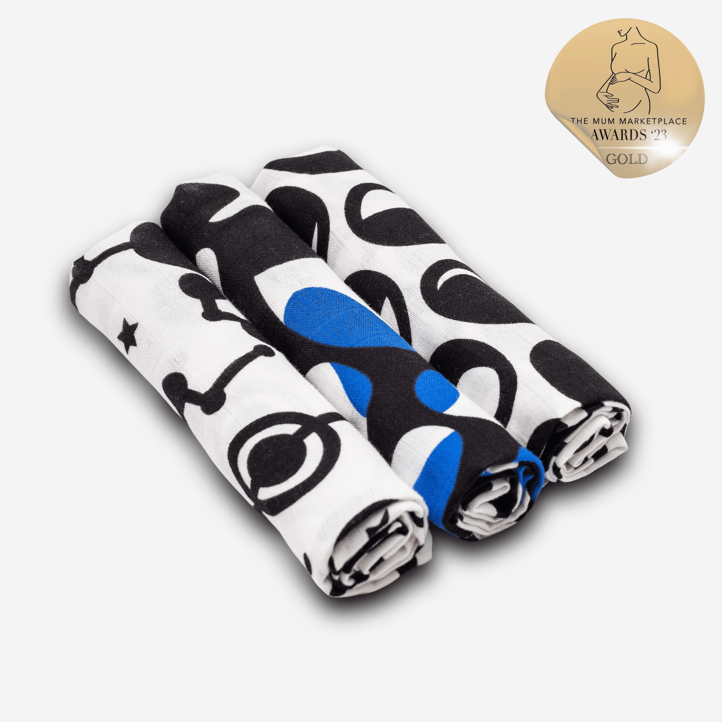 SKY PRINT MUSLIN 3-PACK - from birth to 4 months