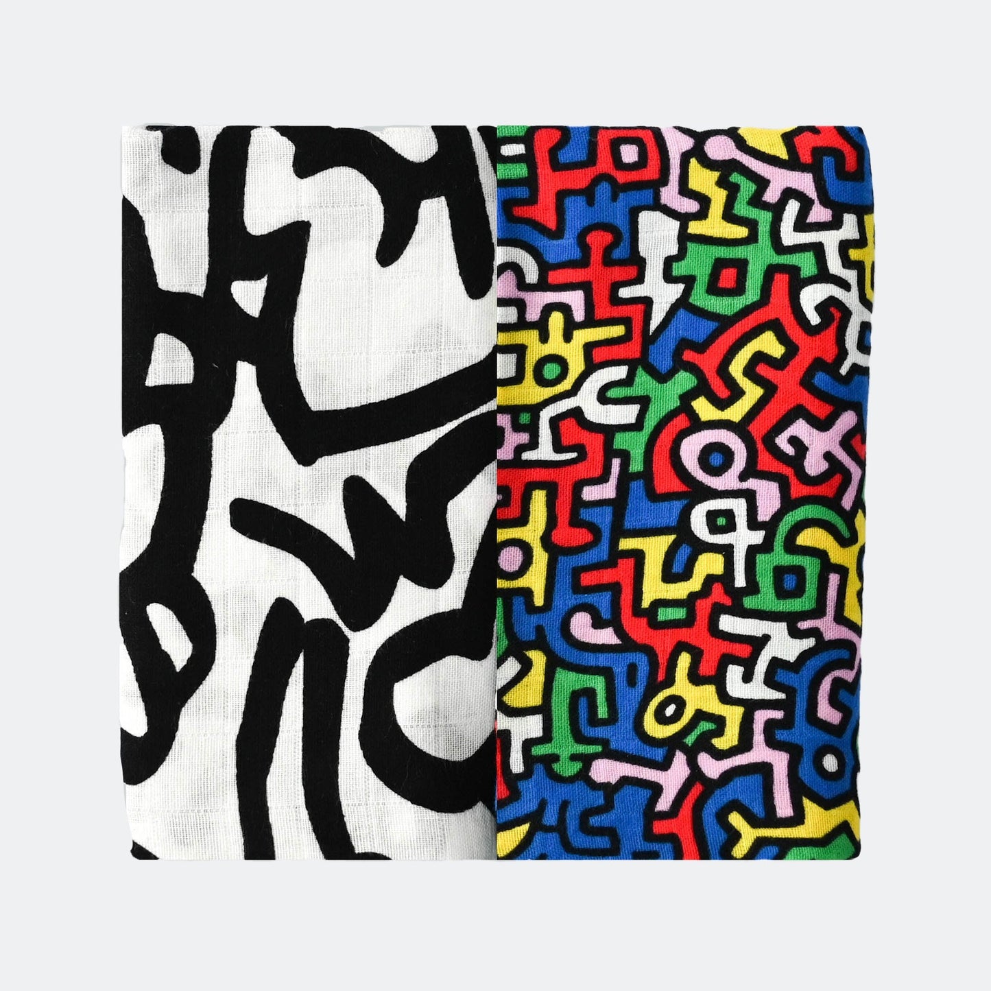 ETTA LOVES x KEITH HARING 2-PACK MUSLIN SQUARES - SAMPLE SALE (UNBOXED)